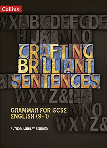 Book cover with colorful, textured title: "Crafting Brilliant Sentences.