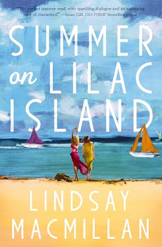 Book cover: two women on a beach with sailboats, titled “Summer on Lilac Island.”