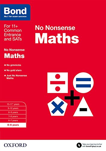 Red Bond maths workbook cover with arithmetic symbols and age range.
