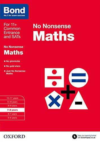 Red book cover with "No Nonsense Maths" title and math symbols.