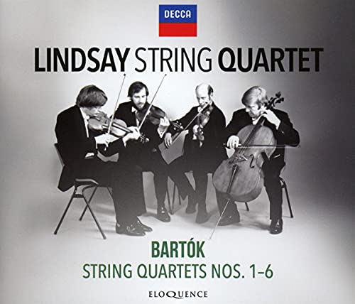 CD cover: Lindsay String Quartet performing, with text "Bartók: String Quartets.
