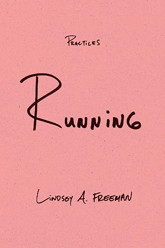 Book cover with handwritten-style title "Running (Practices)" on pink background.