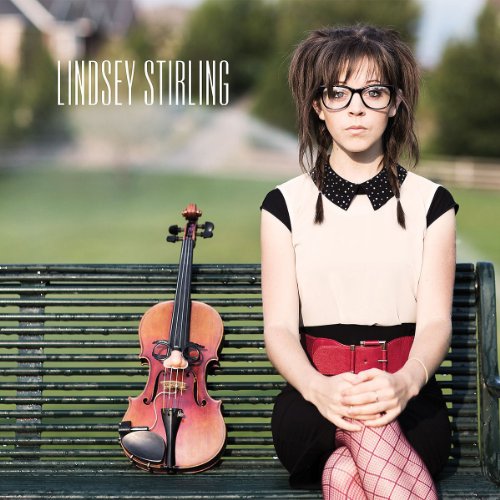 Lindsey Stirling album cover featuring violinist with violin on a bench.