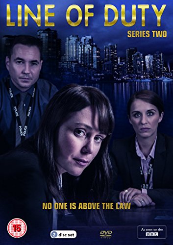 DVD cover for Line of Duty Series Two featuring three police officers against city skyline.