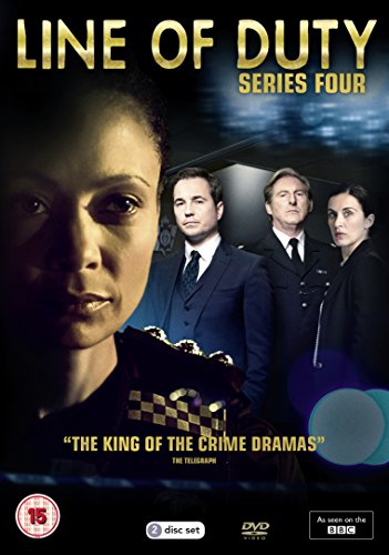 "Line of Duty Series 4 DVD cover featuring a woman and three police officers."