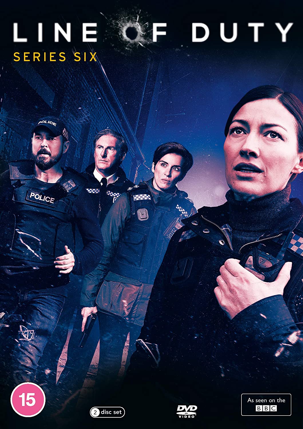 "Line of Duty Series 6 DVD cover featuring four police officers."