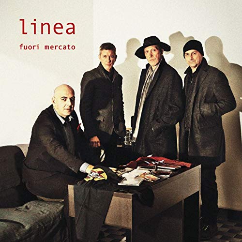 Album cover for Linea - Fuori Mercato featuring four men in dark coats.