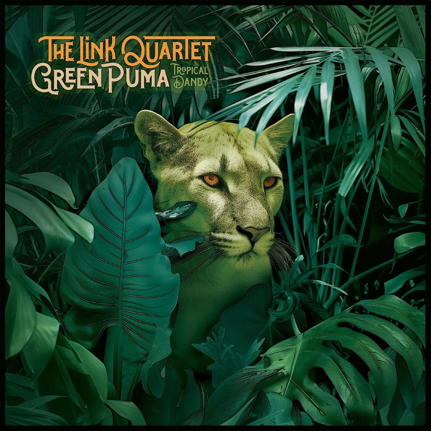 Album cover: a puma amidst lush green tropical foliage.