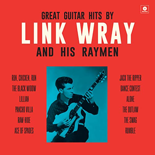 Vinyl cover featuring Link Wray playing guitar against a red background with track titles.