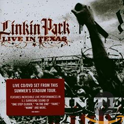 Linkin Park "Live in Texas" CD/DVD case with band imagery and text.