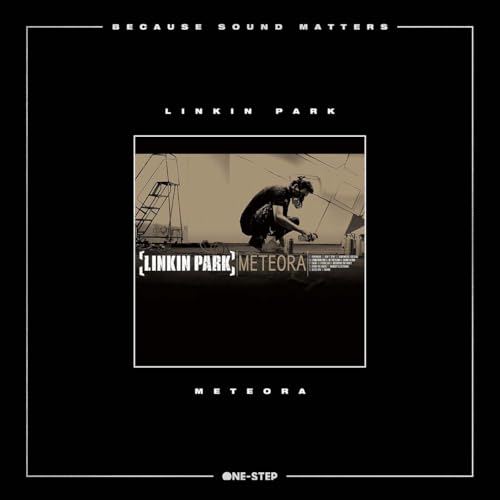 Linkin Park's "Meteora" vinyl album cover with a man working on wires.