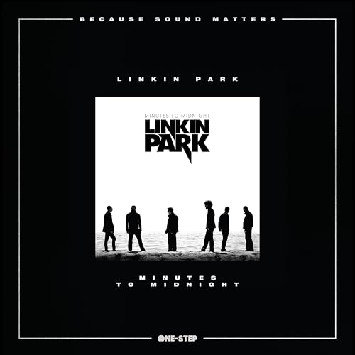 Linkin Park “Minutes to Midnight” vinyl album cover with silhouetted figures.