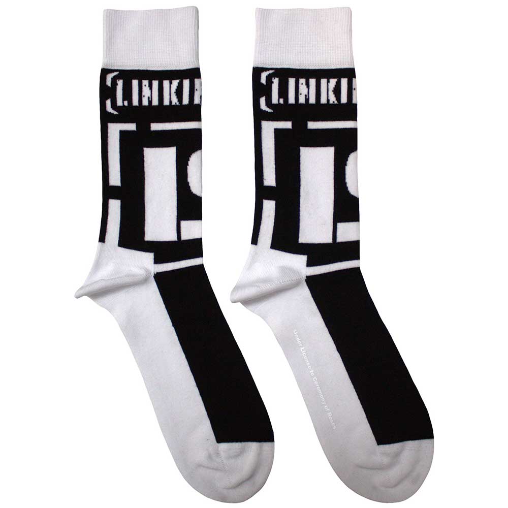 Linkin Park ankle socks, grey with black "[ ]" brackets logo, UK size 7-11.