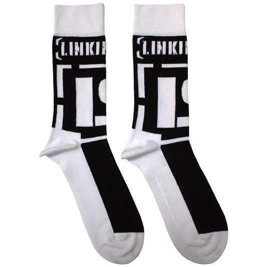 Linkin Park ankle socks, grey with black "[ ]" brackets logo, UK size 7-11.