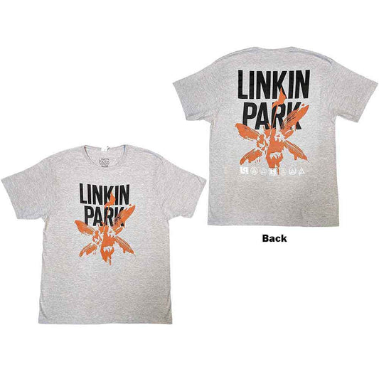 Black Linkin Park t-shirt with soldier silhouettes on the back, size small.