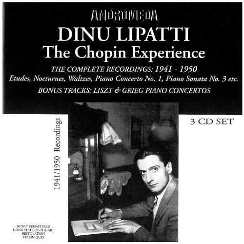 CD case cover for "Dinu Lipatti: The Chopin Experience" with a black-and-white photo.