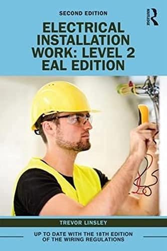 Textbook cover with electrician wearing safety gear and working with pipes.