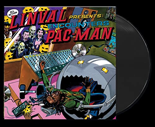 Vinyl record cover featuring Linval Thompson and a Pac-Man arcade scene.
