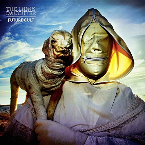 Album cover featuring a hooded figure and a wrapped animal against a sky.