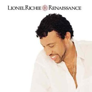 Lionel Richie album cover: portrait of the singer with eyes closed.