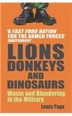 Book cover with boots and bold title: "Lions Donkeys And Dinosaurs".