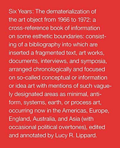 Red book cover with white text detailing art from 1966-1972.