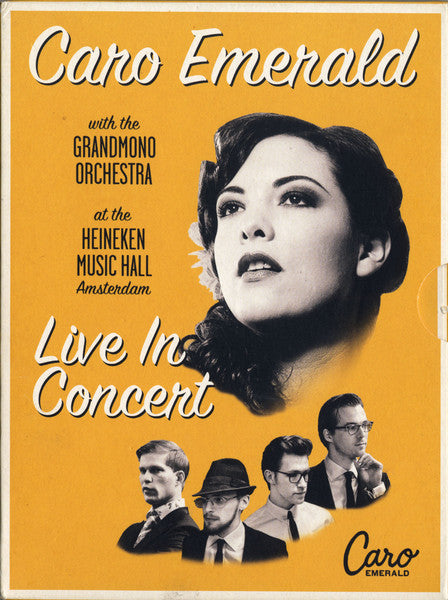 DVD cover for Caro Emerald's "Live In Concert" performance.