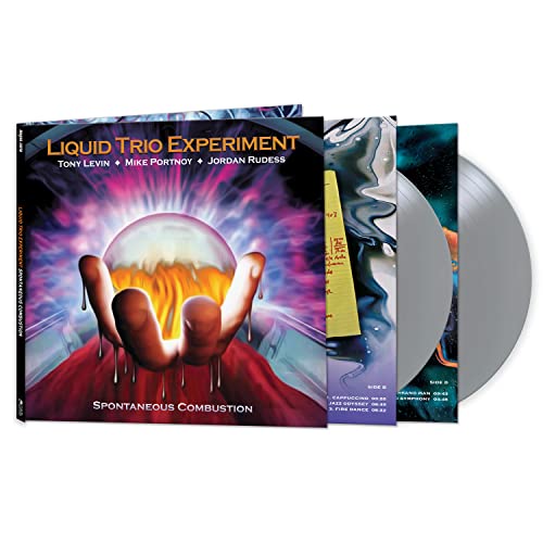 Vinyl record of Liquid Trio Experiment’s “Spontaneous Combustion” with cover art.