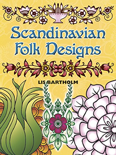 Book cover with colorful Scandinavian folk art designs and title text.