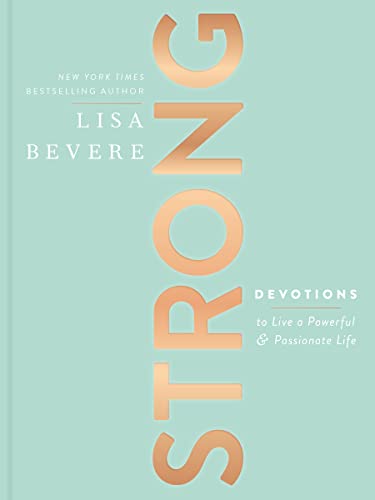 Book cover with large gold lettering spelling "STRONG" on a teal background.