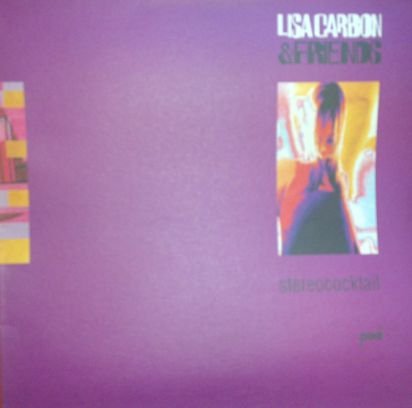 Purple album cover for Lisa Carbon’s “Stereococktail” with portrait and text.