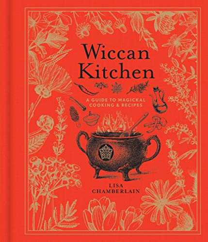 Red book cover with botanical illustrations and a cauldron image.
