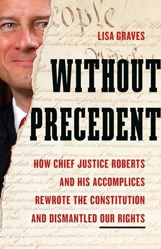 Book cover featuring Chief Justice Roberts and torn document imagery.