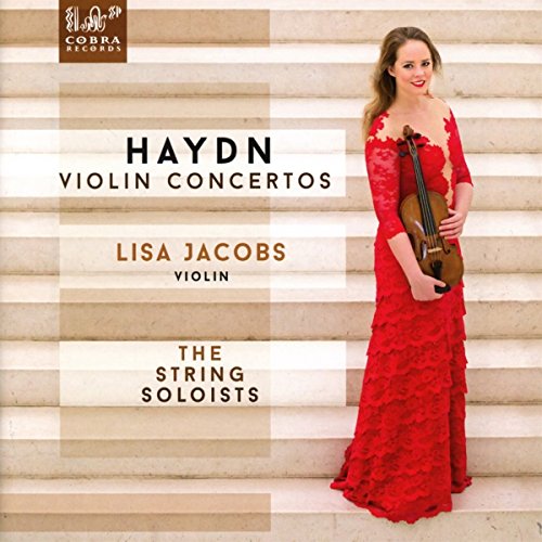 CD cover featuring violinist Lisa Jacobs in a red dress.
