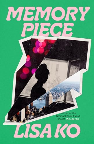 Book cover: green background, fragmented photo of a woman and city skyline.
