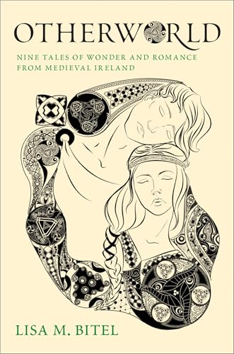 Book cover featuring black line art of two figures intertwined with Celtic knotwork patterns.