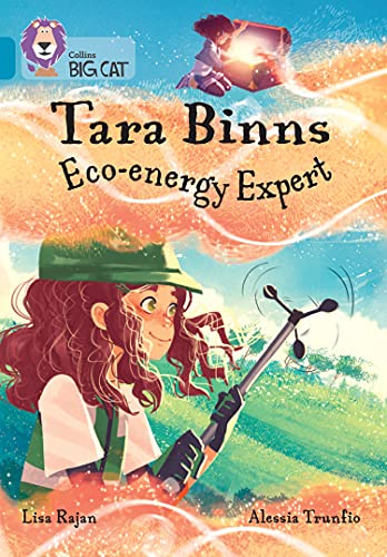 Book cover: girl with red hair, holding a device in a field.