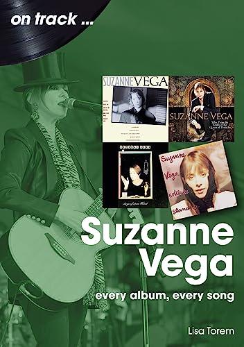 Book cover featuring Suzanne Vega performing with a guitar and four album cover images.