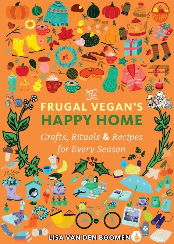 Book cover with colorful illustrations of seasonal crafts, food, and home items.