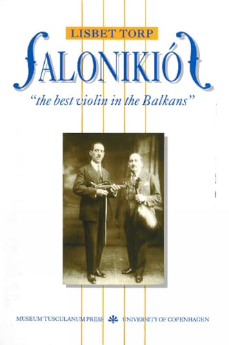 Book cover: "Salonikios" with a vintage photograph of two men with violins.