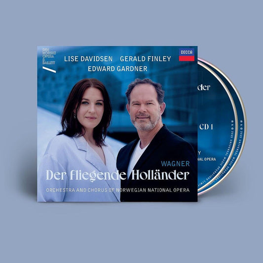 CD cover for Wagner’s *Der fliegende Holländer* featuring two singers.