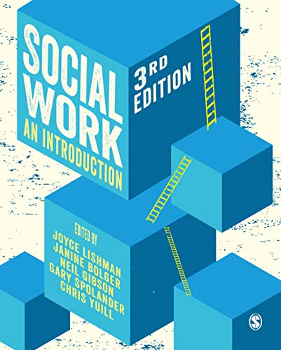 Book cover for "Social Work: An Introduction," 3rd edition, with blue blocks.