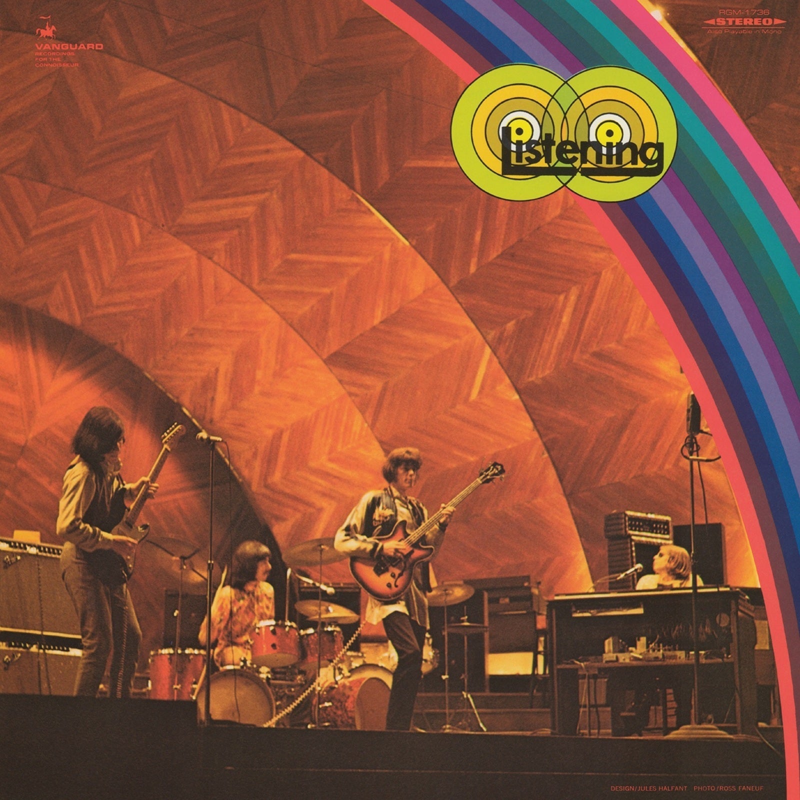 1972 "Listening" album cover featuring a band performing on stage.
