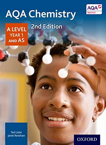 AQA Chemistry textbook cover with a student examining a molecular model.