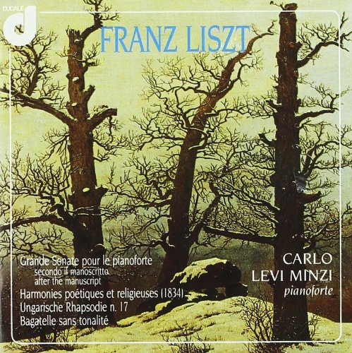CD cover: bare trees against a pale yellow sky, text details composer Liszt.