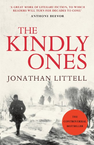 Book cover of The Kindly Ones by Jonathan Littell featuring a soldier in snow.