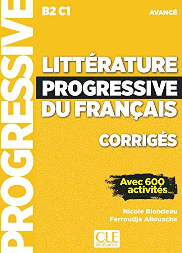 Yellow French language textbook cover with “Litterature Progressive” title.