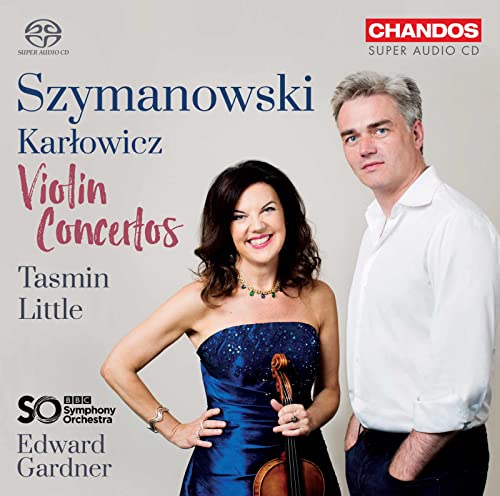 CD cover featuring violinists Tasmin Little and Mieczysław Karłowicz.