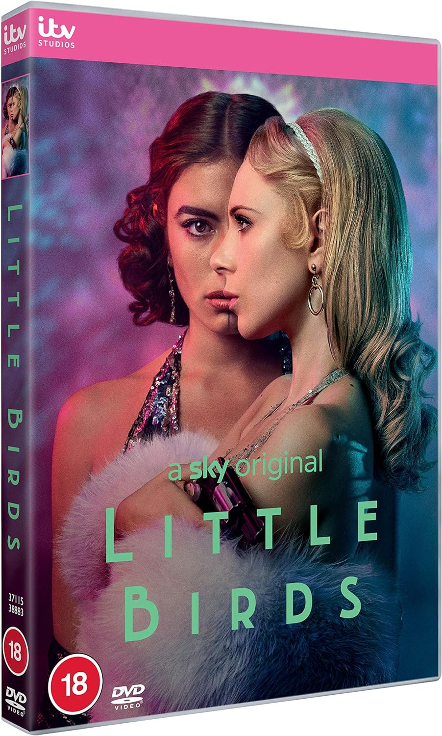 DVD cover for "Little Birds" featuring two women in glamorous attire, back to back.