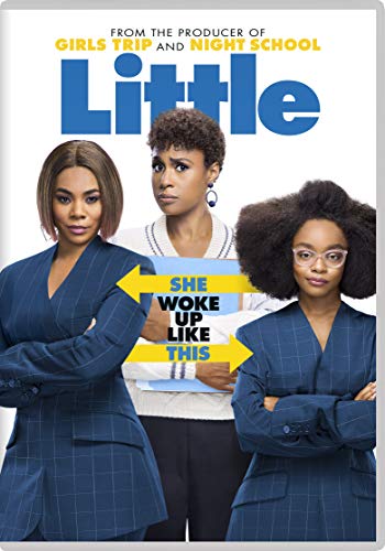 DVD cover for "Little" featuring three Black women in business suits.